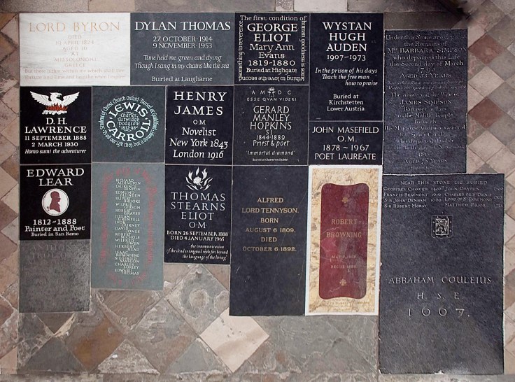 Westminster Abbey Poets' Corner modern stones